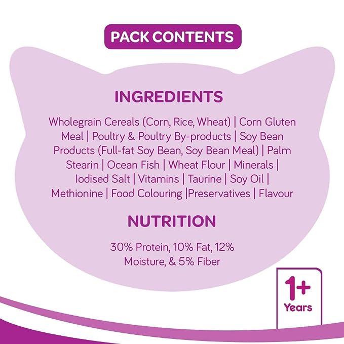 Whiskas Adult (+1 year) Dry Cat Food Food, Ocean Fish Flavour, 3kg Pack Whiskas Adult (+1 year) Dry Cat Food Food, Ocean Fish Flavour, 3kg Pack